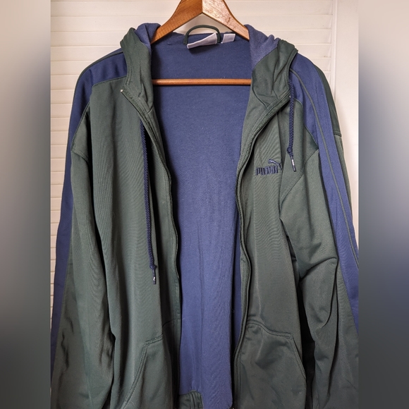Men's Green Blue Puma Athletic Jacket, size Large - Picture 5 of 9